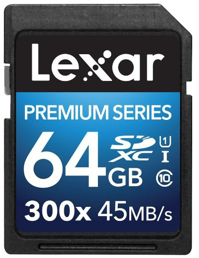 Lexar 64GB SDXC 300X Premium II Memory Card (Class 10) (U1)