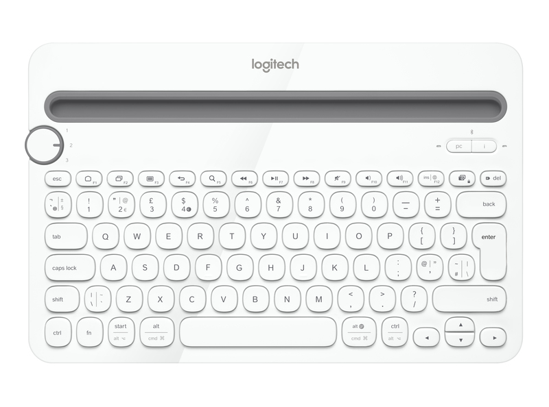 Logitech K480 Mobile Device Bluetooth Keyboard Grey/White Qwerty - (US International)
