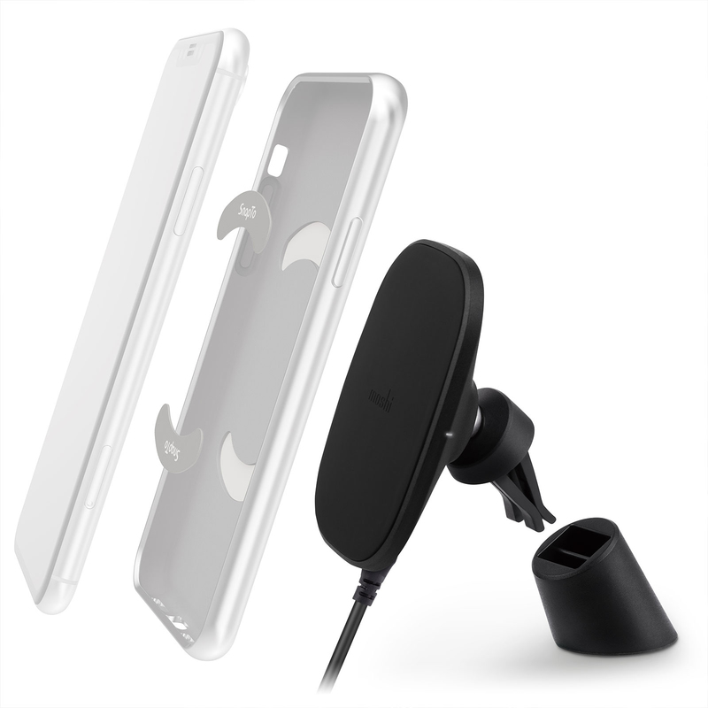 Moshi SnapTo Car Mount with Wireless Charging Black