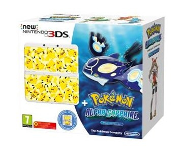 Nintendo New 3Ds White +Pokemon Sapphire +Faceplate