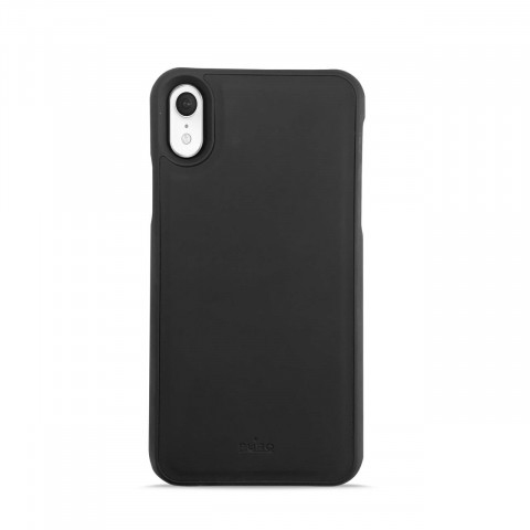 Puro Eco-Leather Wallet Case Black With Horiz Flip for iPhone XR