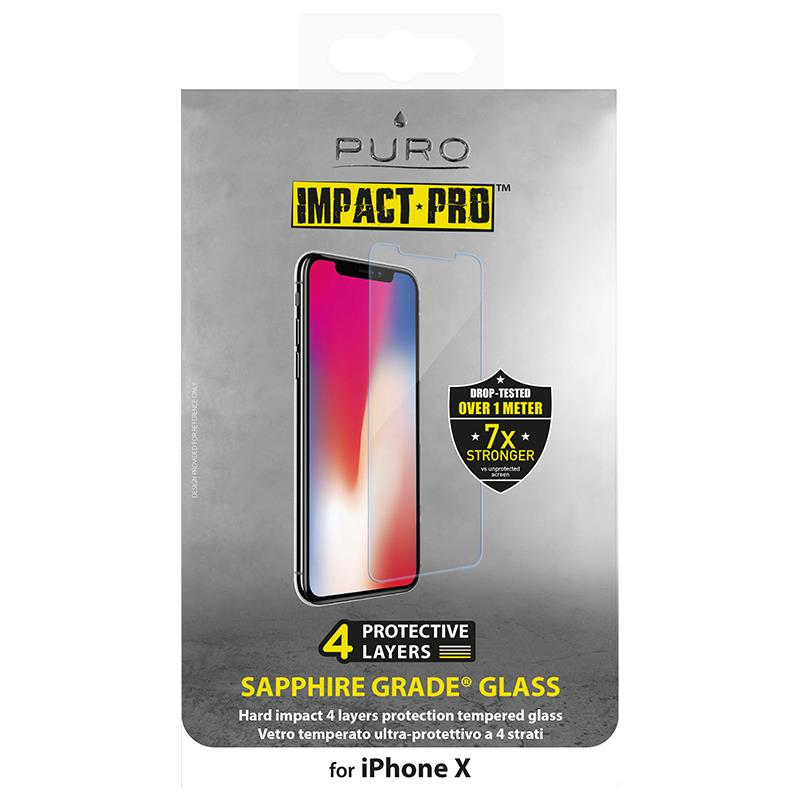 Puro Sapphire Grade Tempered Glass Screen Protector Transparent for iPhone X