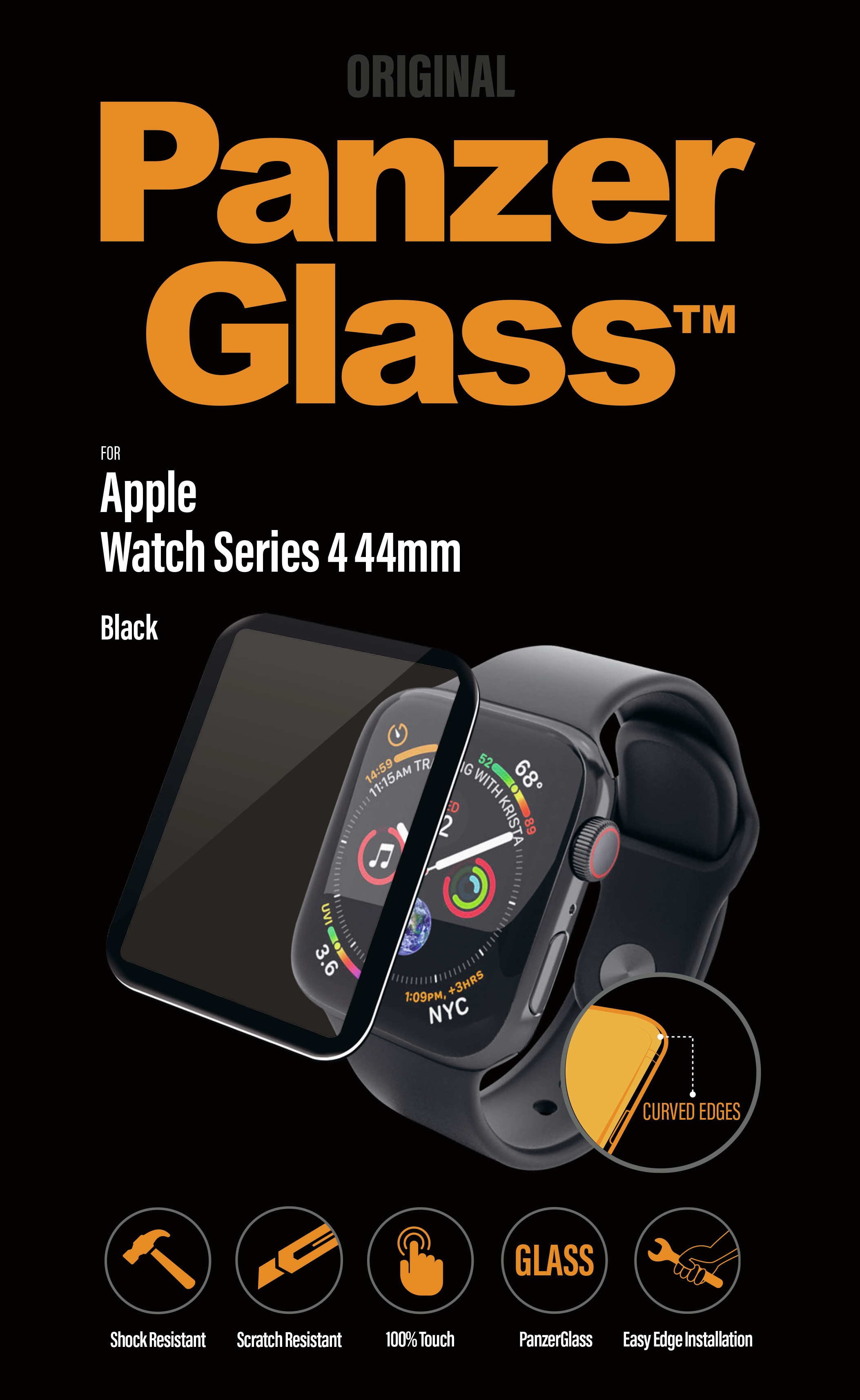 واقي شاشة شفاف من بانزر جلاس 2014، واقي شاشة شفاف للساعة الذكية من أبل، قطعة واحدة