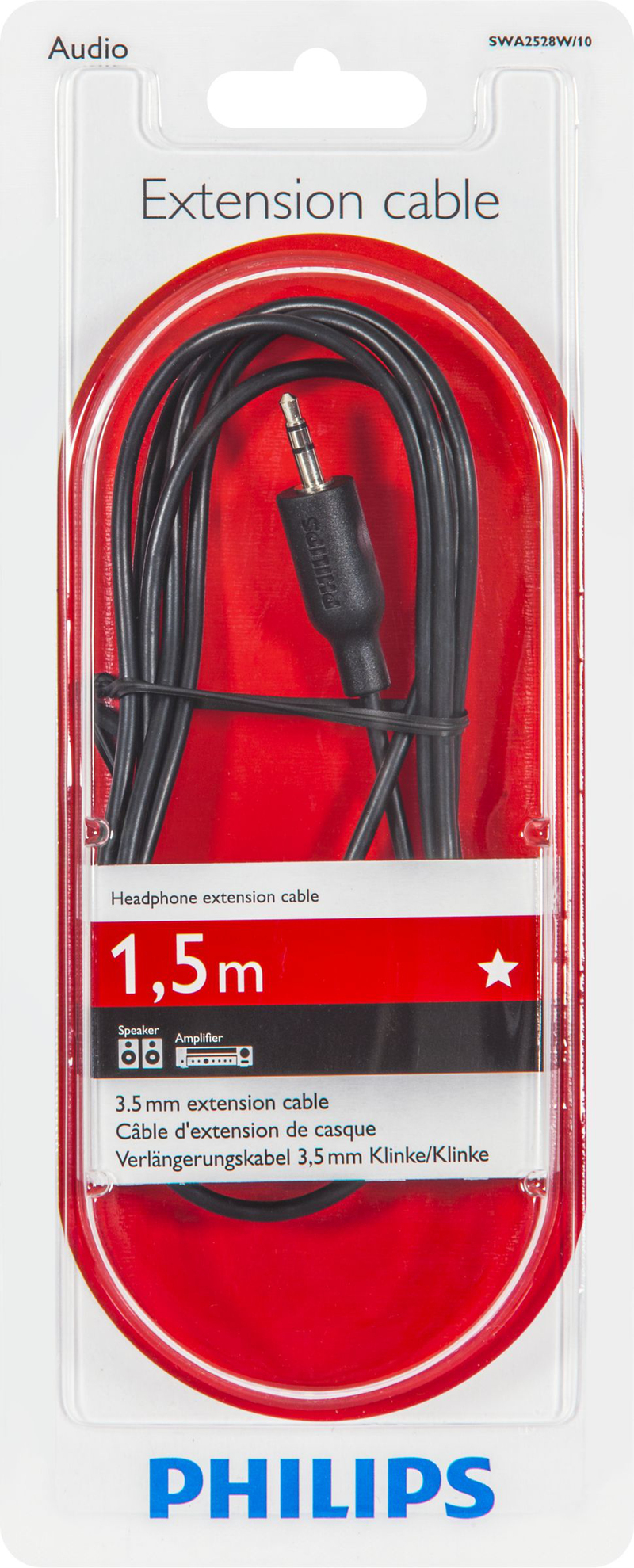 Philips 100 Series 3.5mm Male To Female Audio Cable 1.5M