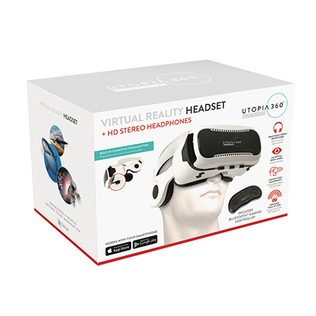 ReTrak Utopia 360 Elite Edition Virtual Reality VR Headset with HD Stereo Headphones