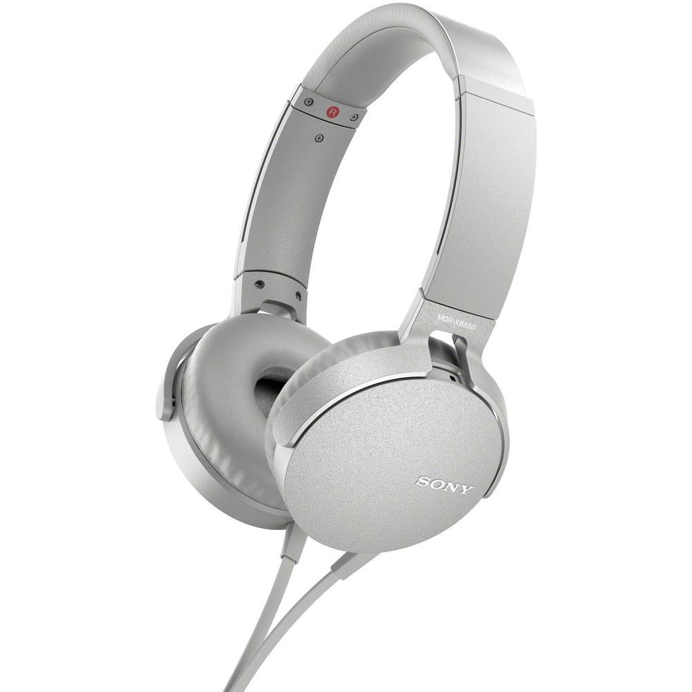 سماعات رأس Mdr-Xb550Ap بتقنية إكسترا باس من سوني، بلون أبيض