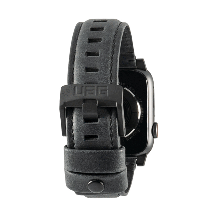 حزام (يو أي جي) ٤٤ / ٤٢مم جلد حزام أسود لساعة أبل