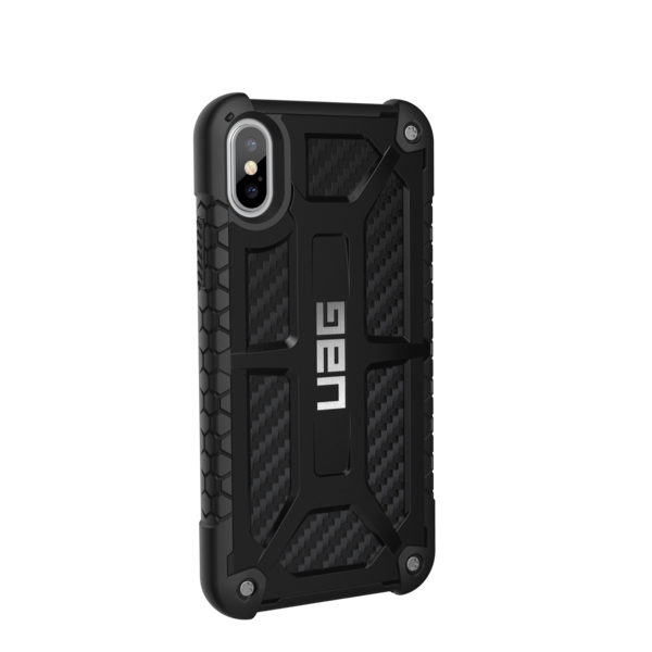 UAG Monarch Case Carbon Fiber With Silver Logo For iPhone X