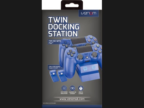 Venom Twin Docking Station Blue for PS4